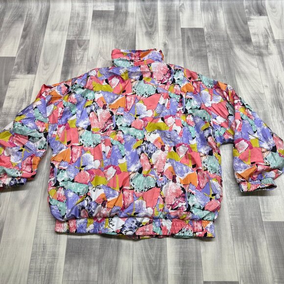 ✅Womens L VTG Lavon Nylon Track Suit Lined Jacket & Pants Set Multicolor 80s 90s - Picture 2 of 15